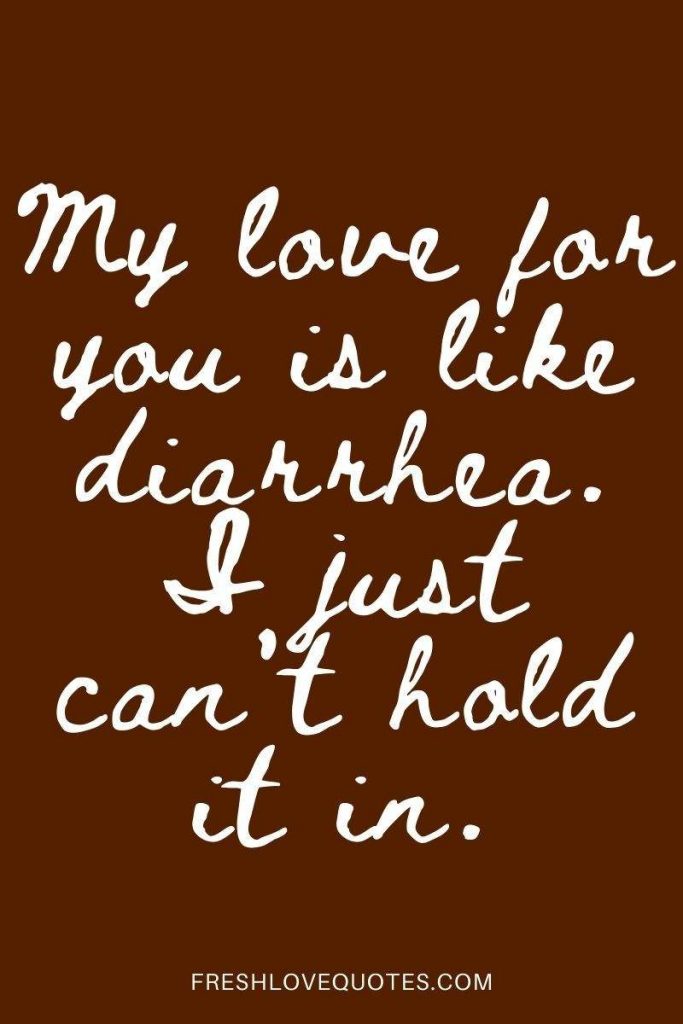 My love for you is like diarrhea. I just can’t hold it in.