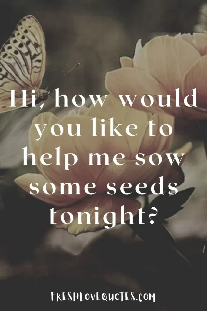 Hi, how would you like to help me sow some seeds tonight